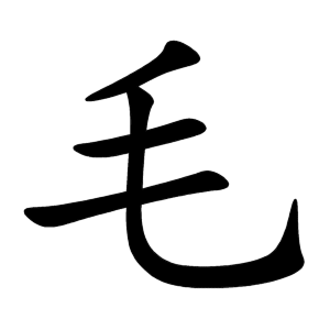 毛 Writing order